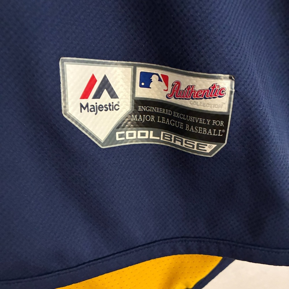 Milwaukee Brewers MLB Majestic Training Jersey Men's XL Logo Baseball Practice - Picture 2 of 9